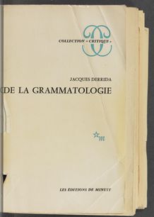 Thumbnail view of De la grammatologie