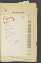 Detailed view of page from De la grammatologie