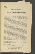 Detailed view of page from De la grammatologie