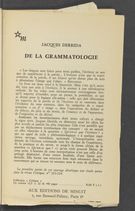 Detailed view of page from De la grammatologie