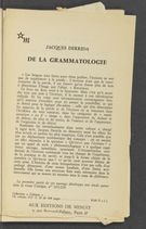 Detailed view of page from De la grammatologie