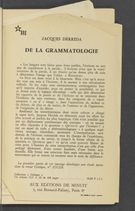 Detailed view of page from De la grammatologie