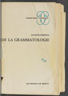 View bibliographic details for De la grammatologie