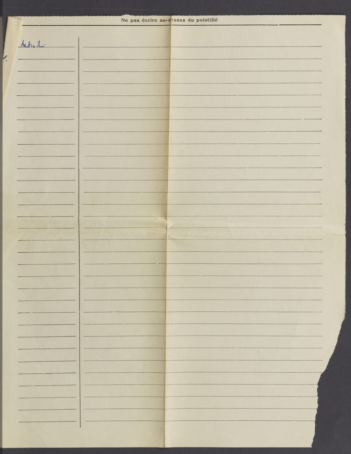 Page text (OCR generated): .. b... .
‘:
Ne pas écrire augimsus du pointillé
