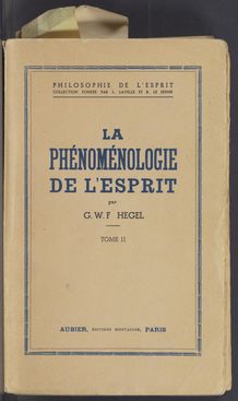 Thumbnail view of La Phénoménologie de l'esprit
