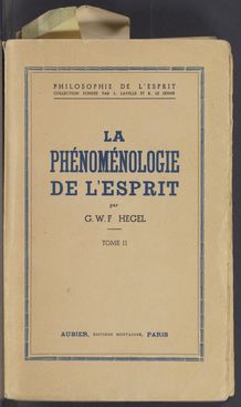 View bibliographic details for La Phénoménologie de l'esprit