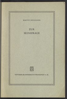 Thumbnail view of Zur Seinsfrage