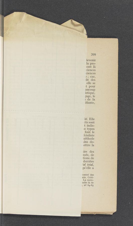 Page text (OCR generated): 399
levenir
la pro-
sont léL
Ciences
Ciences
3; car,
6t des
elle se
t pour
aucoup
istique,
gage, 1e
3 de la.
,iﬁante,
Ezfe’. Elle
cts sont
t indis—
[S types
font 1e
écialiste
néthode
Lins d0-
Lettre la
Lire des
nsée, de
tions de
derriere
Lal total,
1
1u elle a.
:ontré des
ain. Criti-
La, socio-
;udie 1a de
,2, n0 84-85