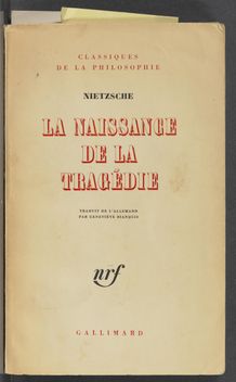 View bibliographic details for La Naissance de la tragédie