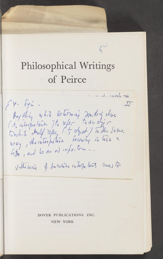 Page text (OCR generated): a
rd
’M’
Philosophical Writings
of Peirce
‘ i “ “‘l— \Mm/A mg
f ‘7" [7‘5 ' if
‘ [iv/Mm] IDAA Q9[/7waf 96%.”:7 A
‘ {iffy H.147 ”Iii-A )7: (I ' 7’66u0 r
hm /%m5;~/N74CA £9414)qu “14,” {\
‘7 (j 1.01:» A «\f/‘V,/;"H~ u
DOVER PUBLICATIONS. INC.
NEW YORK