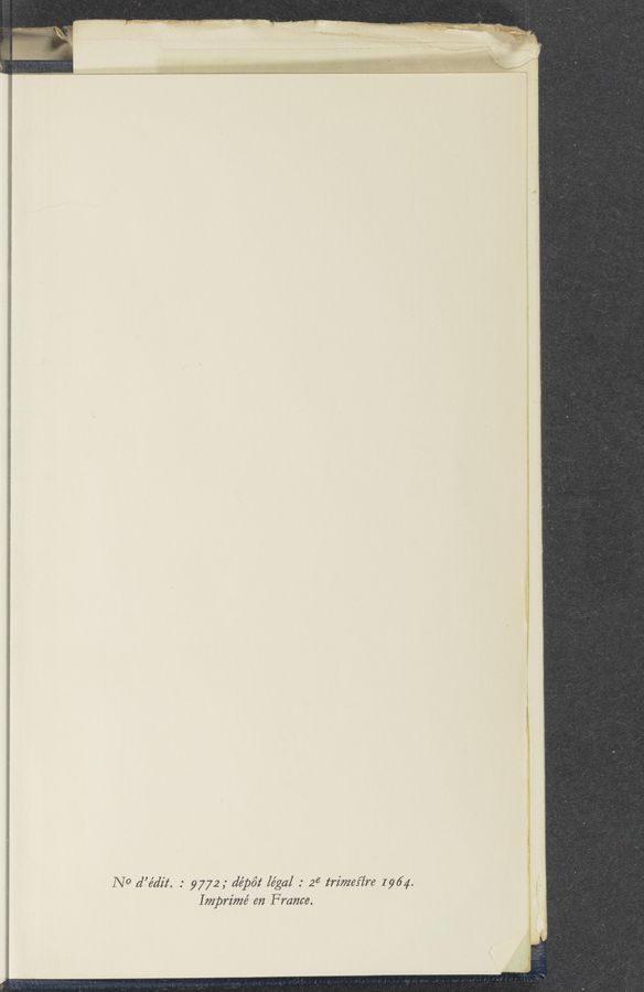 Page text (OCR generated): NO d’édz'z‘. .° 9 772 ; dépo‘t légal : 26 trimefz're 1964.
Imprimé en France.
